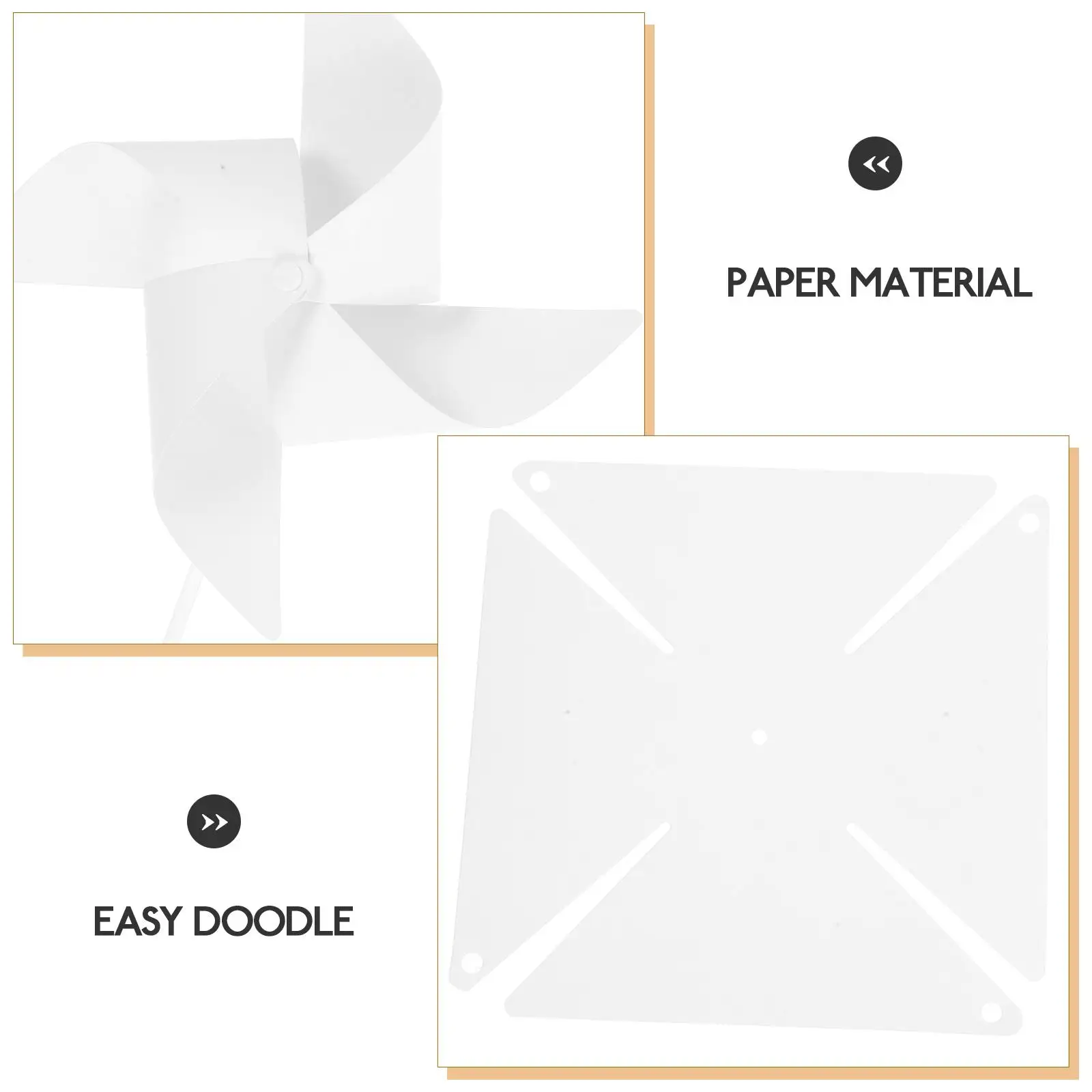 24 Pcs Coloring Pinwheel Educational Toys Child Windmills Blank Painting Crane DIY Paper