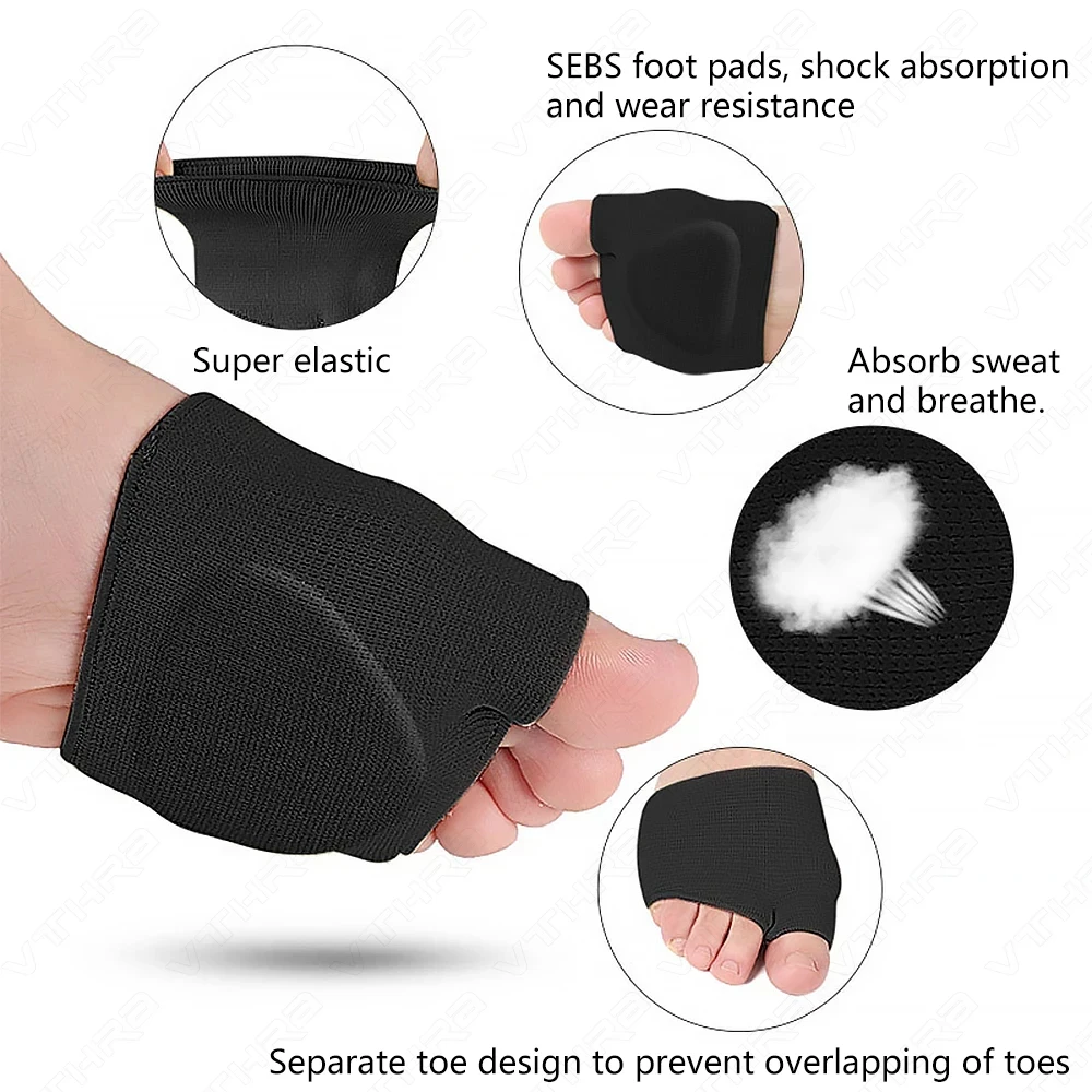 Women and Men Forefoot Pad For Ball Metatarsal Pads Foot Pain Relief Insoles Half Sock Support Soft Gel Foot Cushion 2pcs