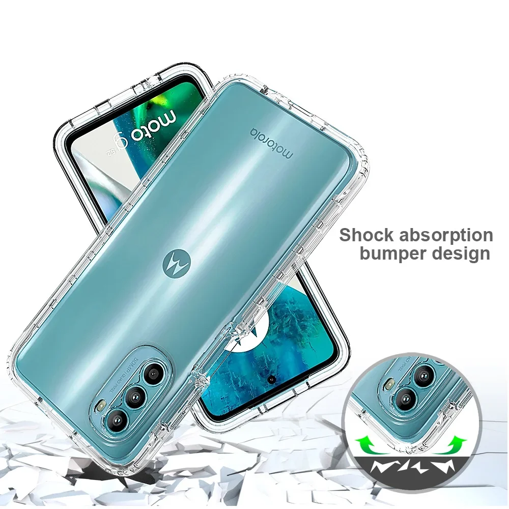 Vibrant Transparent Shockproof Protective Case with Dual-Layer Design