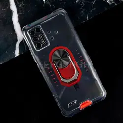 Ultimate Finger Ring Soft TPU Silicone Phone Case - Enhanced Protection for Bison X10G NFC (Transparent C Red)