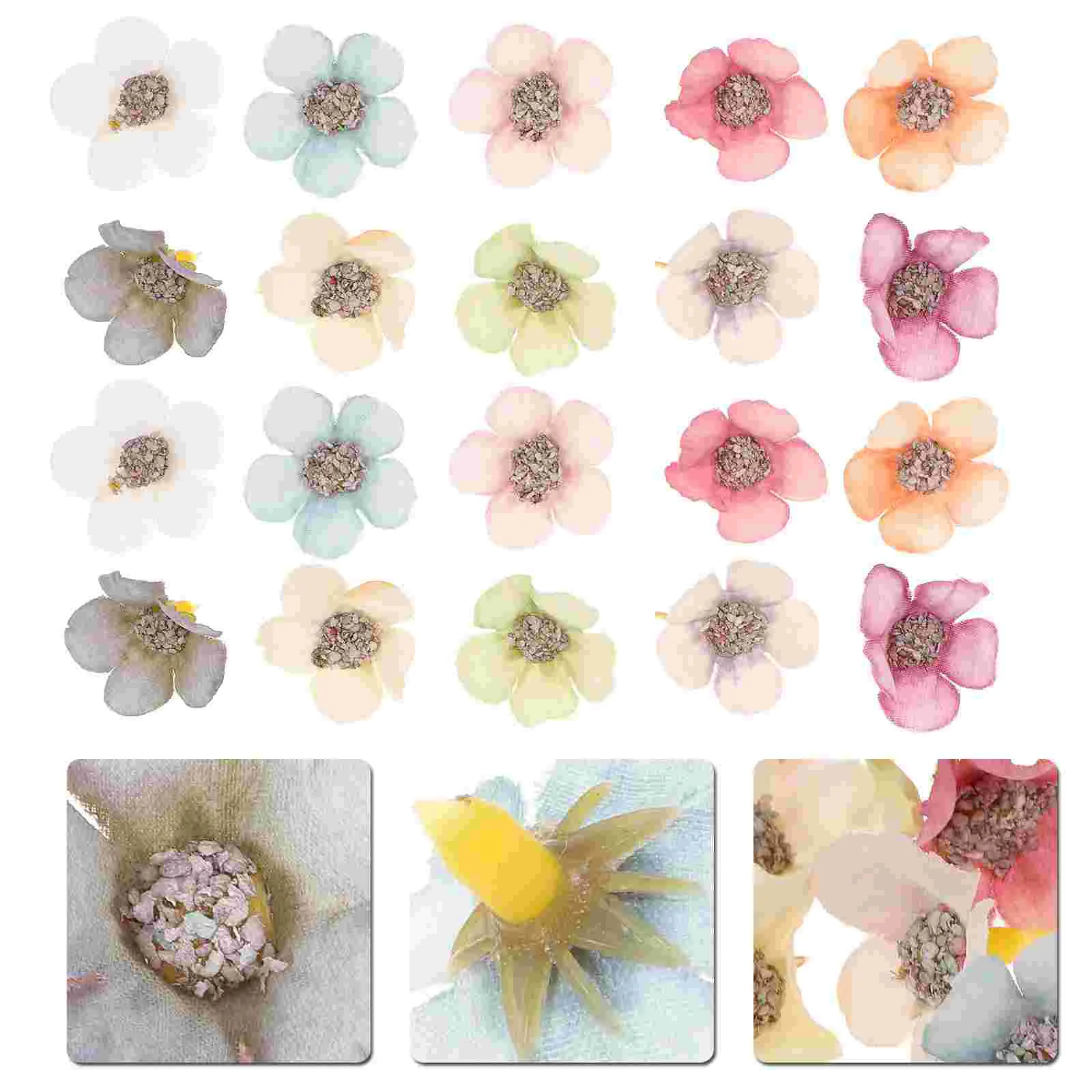 

100 Pcs Boho Decor Artificial Flower Faux Flowers Heads Mini Daisy Fake Headdress DIY