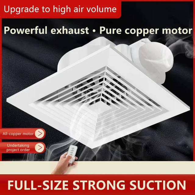 พัดลมระบายอากาศติดเพดานแบบยิปซั่มบอร์ด ลดเสียงรบกวน พัดลมดูดไอเสียติดเพดานห้องครัวและห้องน้ํา 1