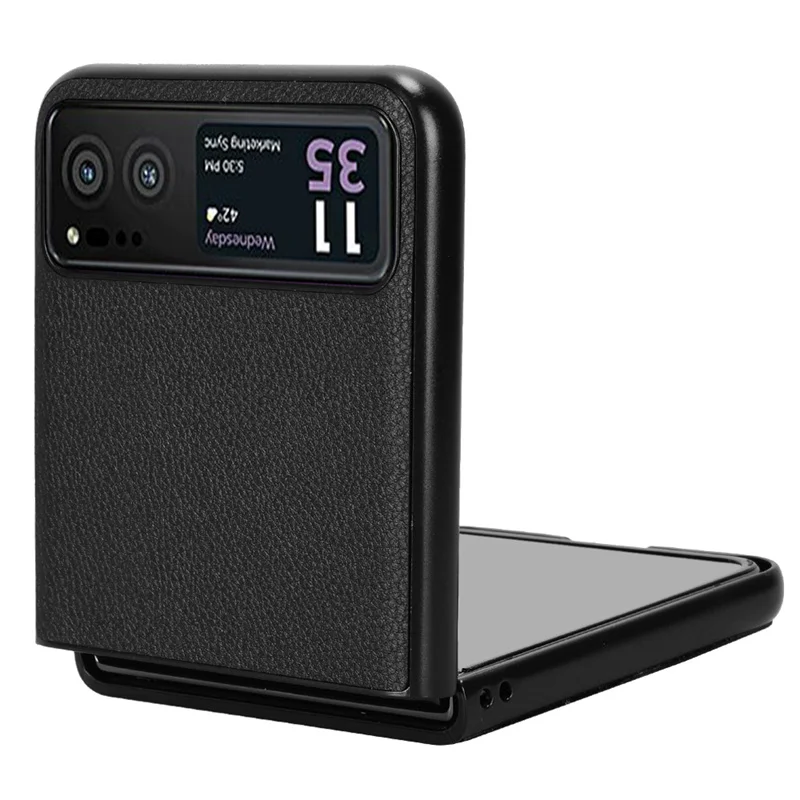 Premium Litchi Striae PU Leather Card Holder Protective Case for Motorola Moto Razr 40