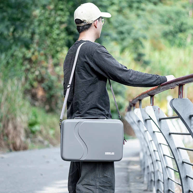 Étui de transport PU pour DJI RS5, sac à bandoulière gris