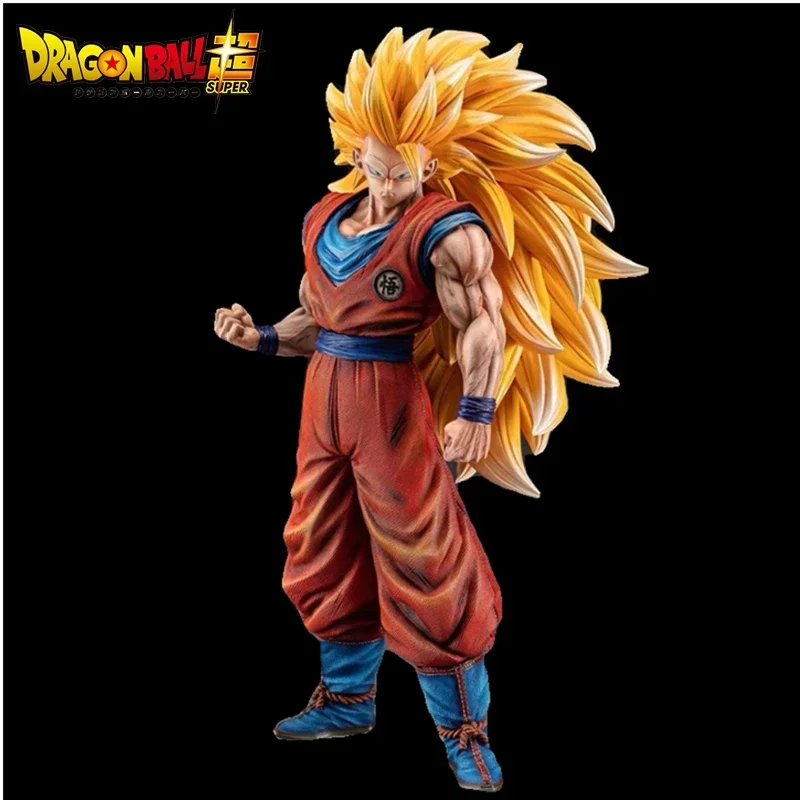 

30cm Dragon Ball Z Anime Figure Son Goku Super Saiyan 3 Action Figure Yellow Hair Pvc Figurine Decoration Collectible Model Toys