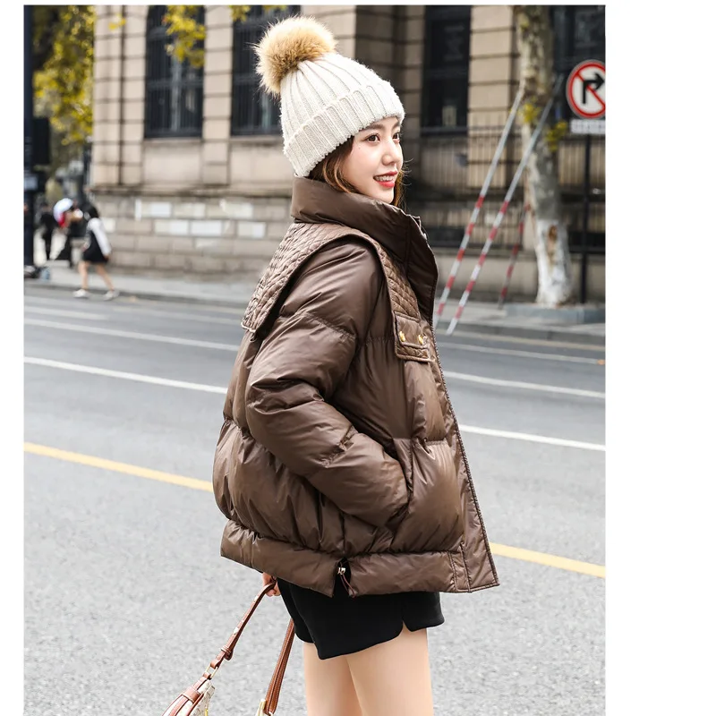 long down coat womens 2021 Women Winter Coat Long Sleeve Stand Collar Winter Clothes Warm White Duck Down Thick Jacket Coat Casaco Feminino black parka