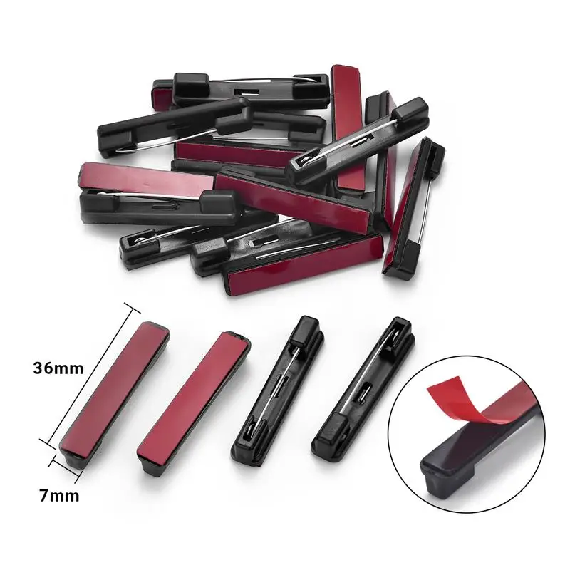 DIY 웨딩 브로치 만들기 ID 배지 교체 액세서리에 대 한 접착제 지원과 20pcs 13-37mm 안전 브로치 핀 바