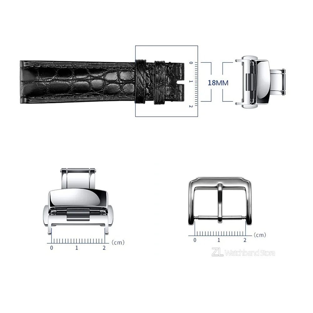 Elegant Metal Buckle for Watch Bands - Polished & Matte Finish in Silver & Black