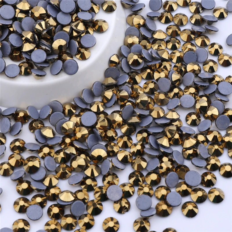 Beadsland Hotfix Rhinestones, Flatback Crystal Rhinestones for Crafts  Clothes DIY Decorations, Aurum, SS12/1440pcs, 3.0-3.2mm