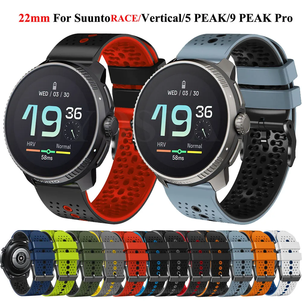Nuovo Cinturino In Silicone Da 22Mm Per Braccialetto Sportivo Suunto 5/9 Peak Pro Per Cinturino Intelligente Suunto Race / Vertical/Lemfo K22