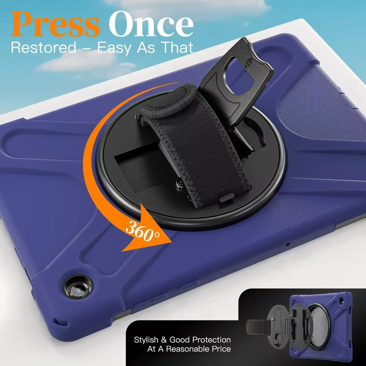 Defender Armor Tablet Case Sleeve - Thick Shockproof with Handle Hard Cover