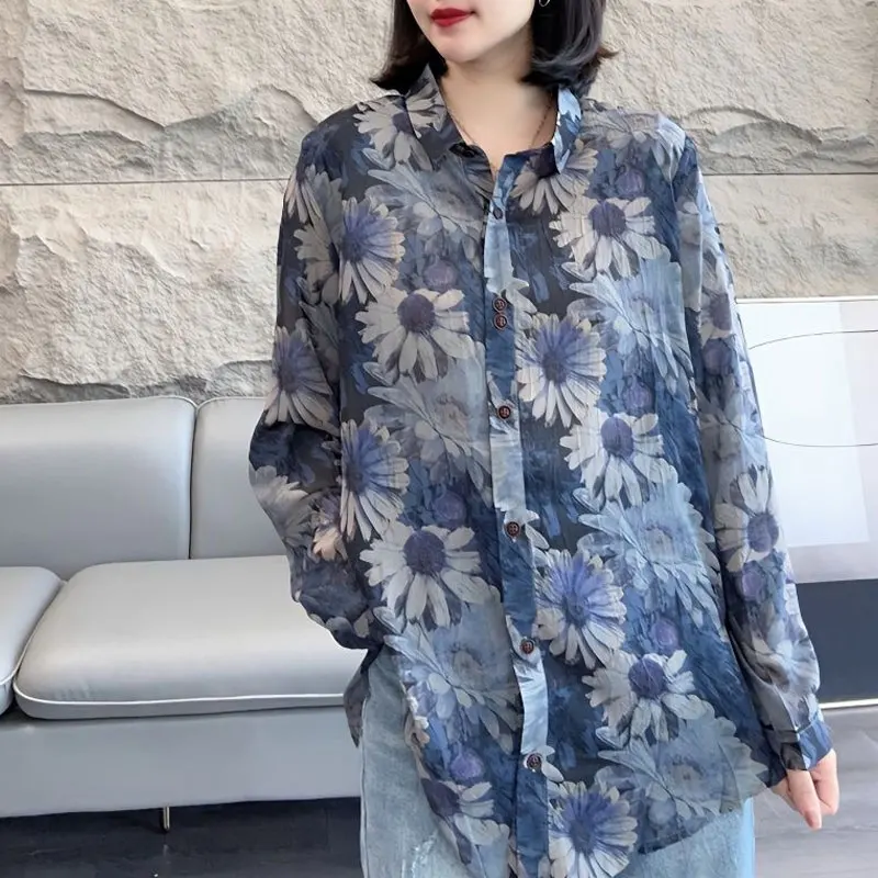 FRIFUL Women's Single-Breasted Ruffle Trim Loose Casual Denim Blouse Woman S Summ | ChicGrl
