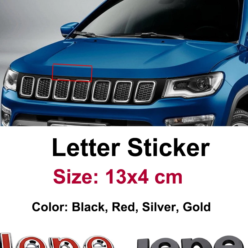 Car Front Trunk Emblem Sticker Side Badge Decal For Jeep Logo Grand Cherokee Renegade Wrangler JK JL Commander Liberty Compass | Автомобили