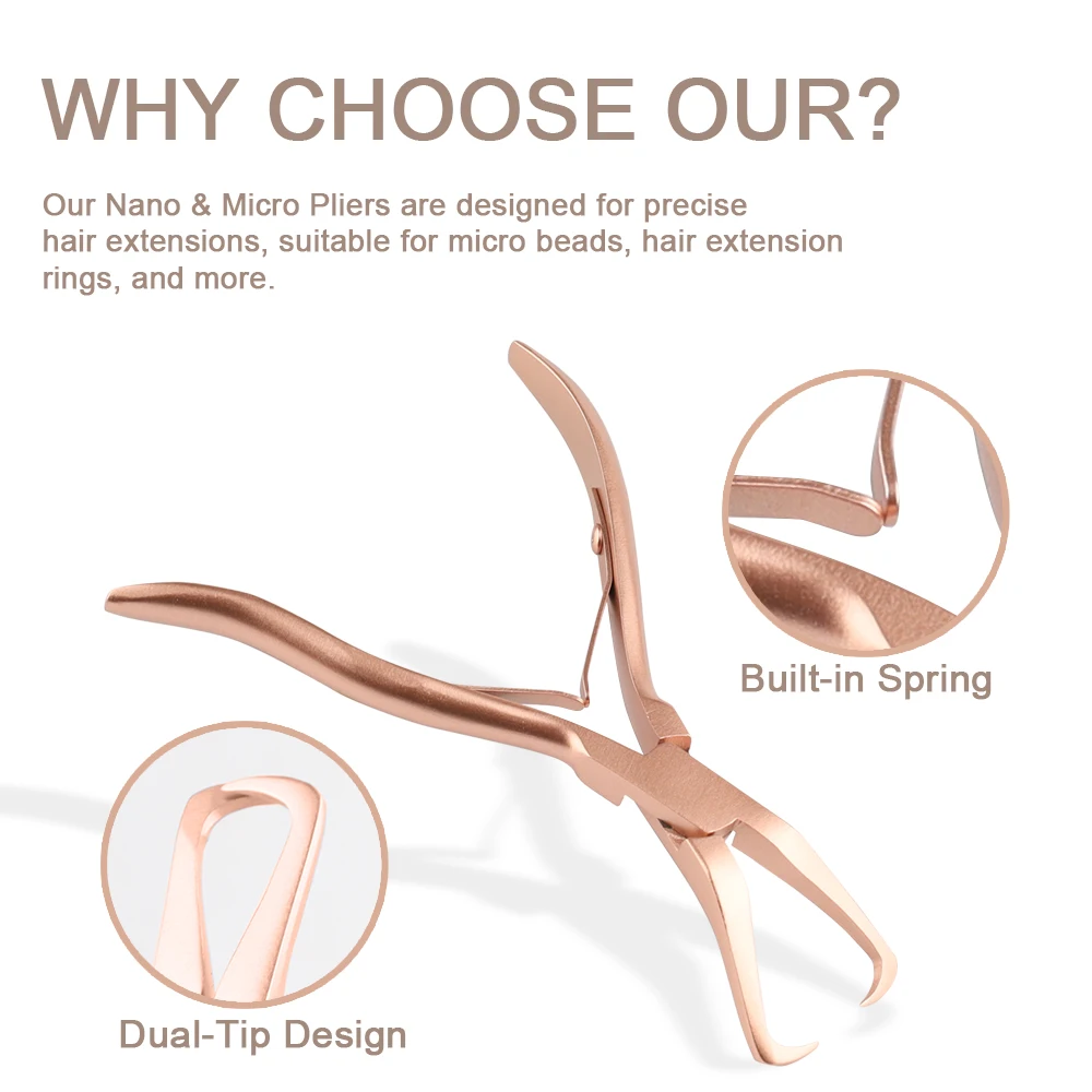 GlamorDove Micro Beads Plier For Hair Extension Removal Micro Ring Link/Bead Opener Tool Silver Color Ring Bead Plier