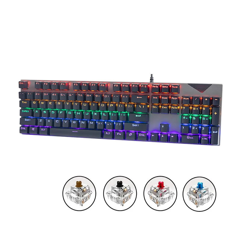 

Игровая механическая клавиатура, проводная, с 104 клавишами и RGB-подсветкой