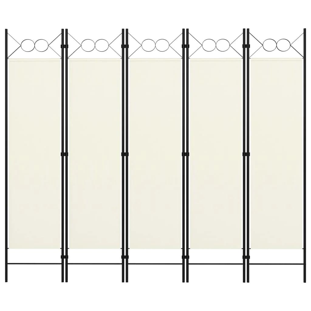 

5-Panel Room Divider Cream White 78.7"x70.9" Room Trellis Divider and Folding Privacy Screens Home Decorate