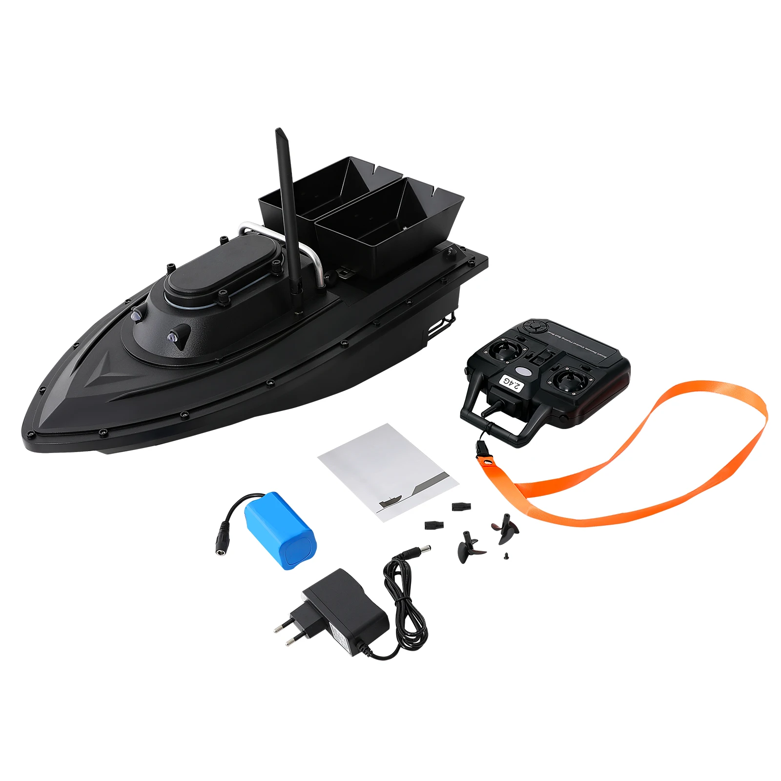 RC-Köderboot mit zwei Köderboxen, 300 m Fernbedienung, GPS, RC-Angelköderboot, Fischfinder, 4,4 lb Ladekapazität, Dual-Batterie – Detail 17