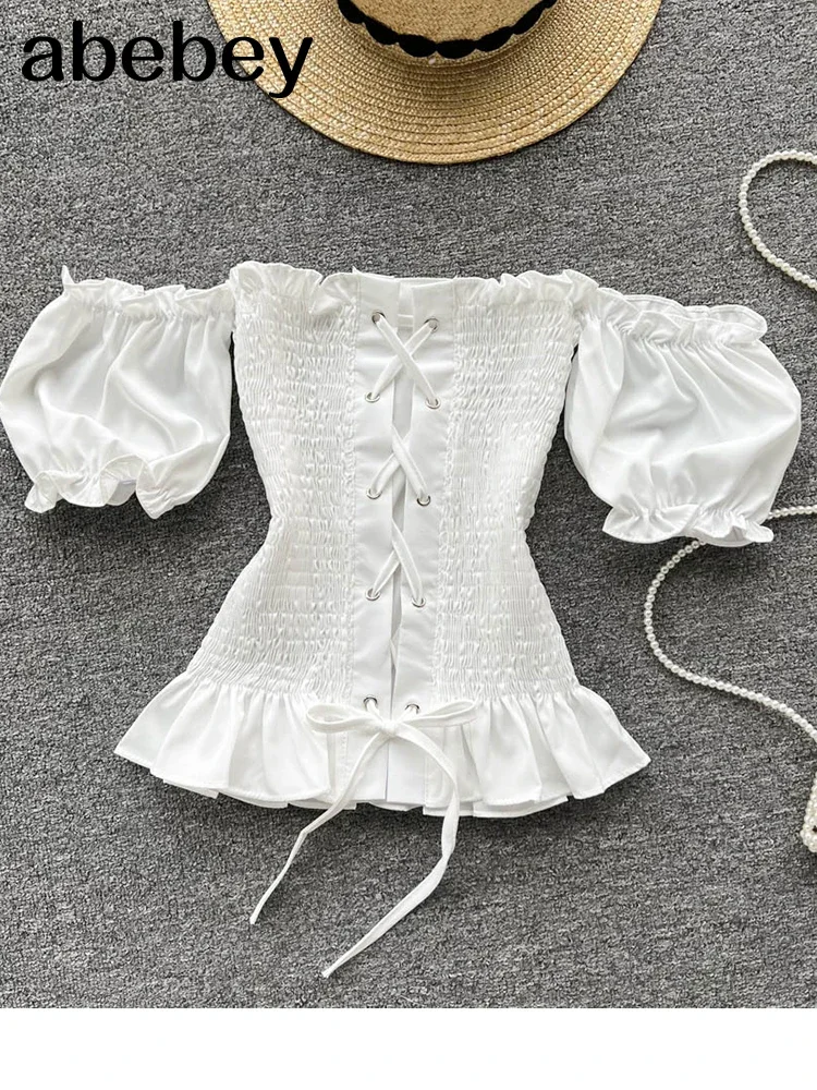 Girls Short Sleeve Tops 2022 Women Fashion New Sexy Short Crop Holiday Solid Color Casual Blouse L861