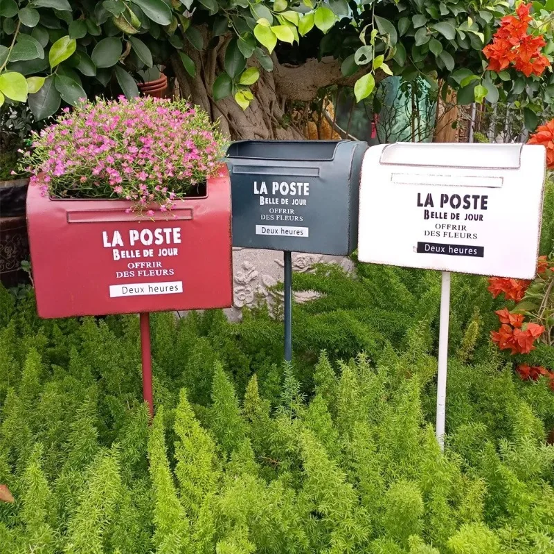 Garden Landscape of Villa Plug-in Mailbox Basin Balcony Decorative Flower-inserted Flowerpot. Plant Stand Balcony Decorations
