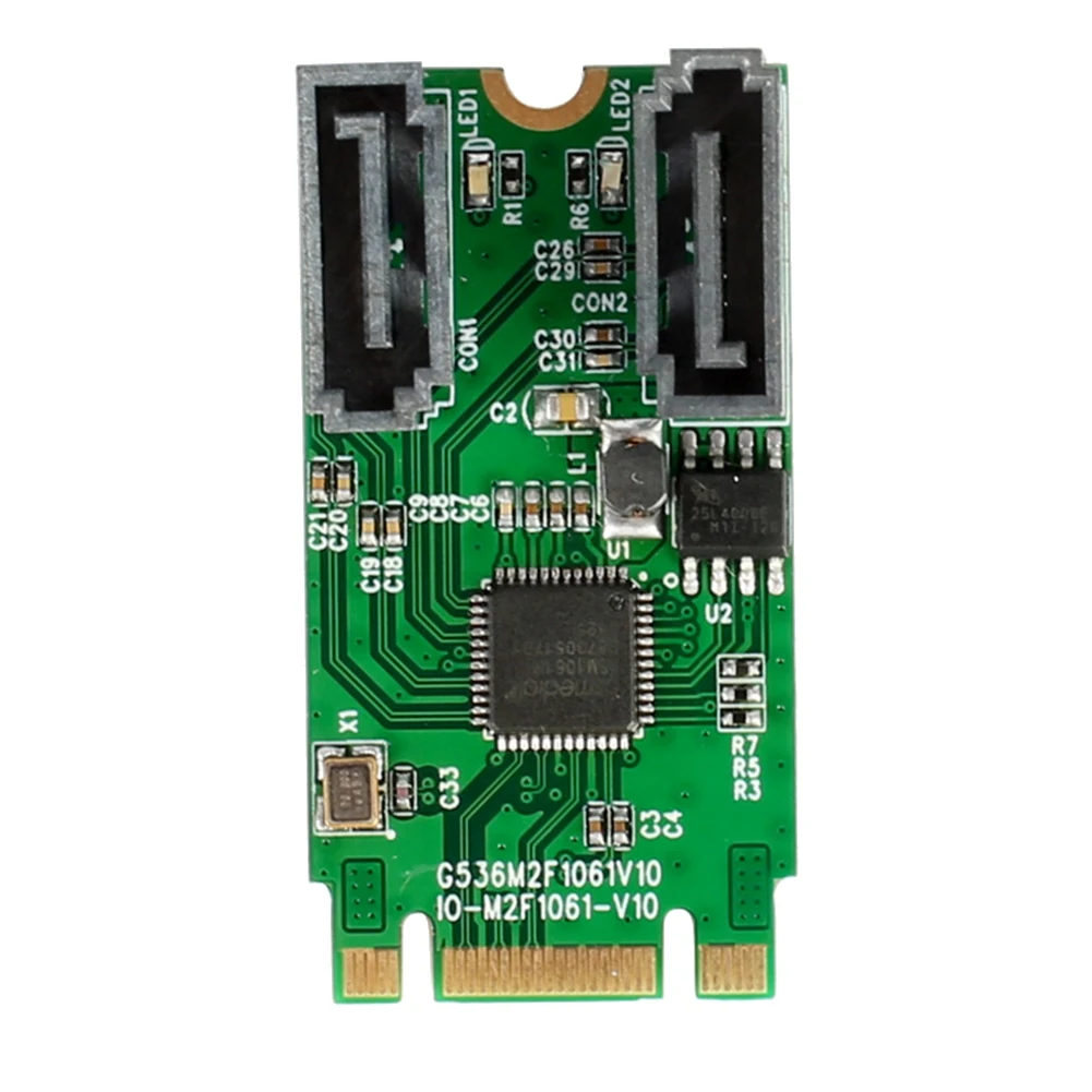 PCIE M.2 to SATA 2 Port 6G RAID Adapter Internal M.2 SATA RAID