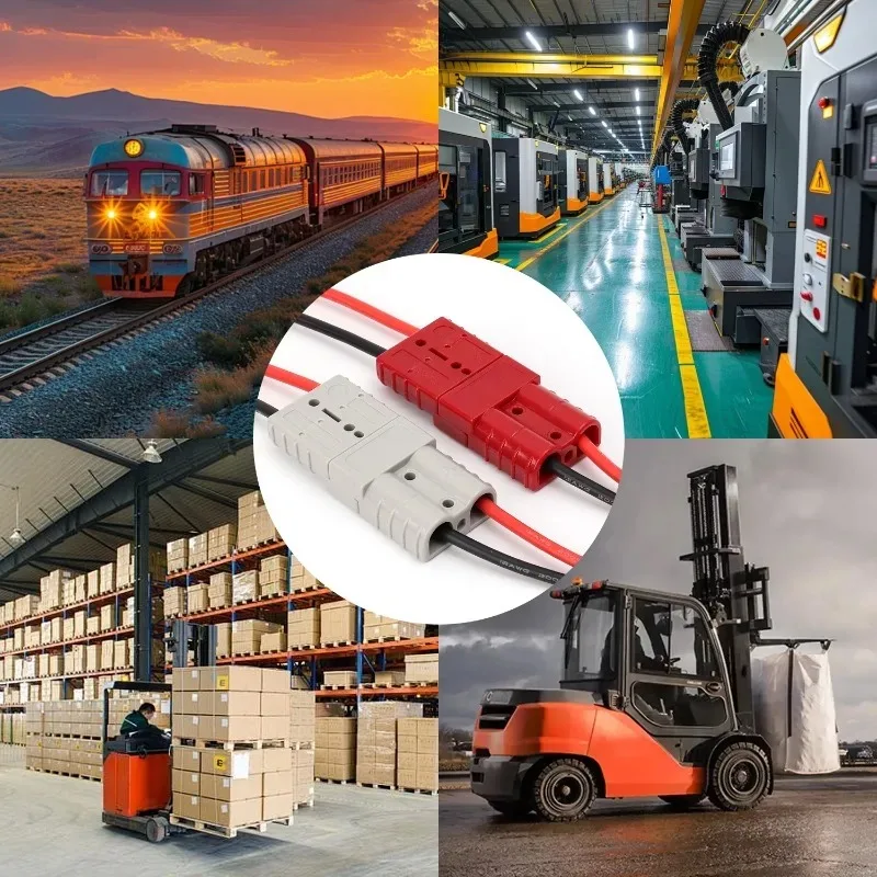 28cm Anderson Plugs 50A with Wire 12AWG M8 Post Jacket Forklift Battery Charging Cable Extension Cord Anderson Connector