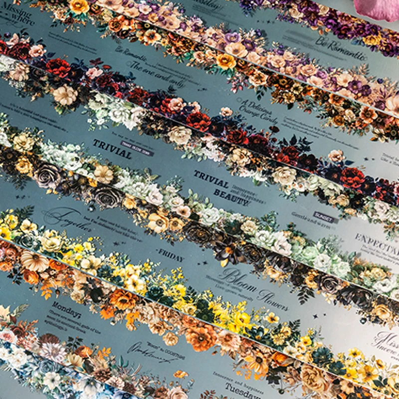 Mr.Paper 6 유형 다크 스타일 마스킹 테이프 ScrapbSooking 테이프 스티커 문구 용품 와시 테이프, 길이 2M,