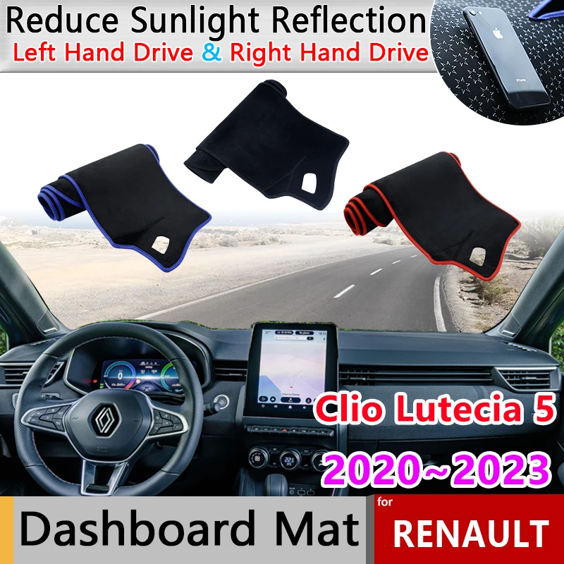 

Для Renault Clio Lutecia 5 RS Line 2020 ~ 2023 2021 2022 крышка приборной панели коврик для приборной панели ковер коврик тени вкладыш накидка аксессуары