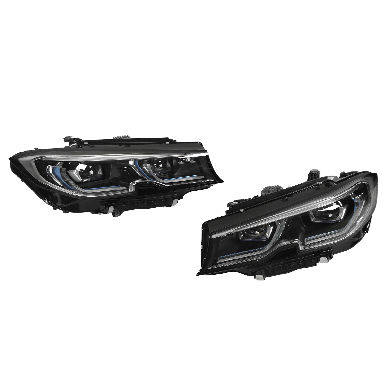 차량용 고정밀 레이저 조명 헤드라이트, 적응형 헤드라이트, ABS PMMA PC 8 LED 프로젝터, IP67 방수, 블루 스트라이프