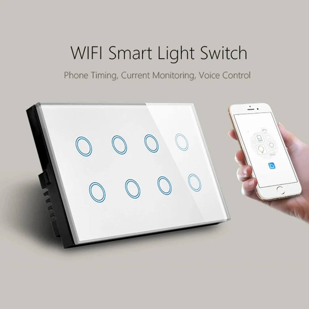 지능형 스위치 하이 퀄리티 빌딩, 앱을 통한 안정적인 Wi-Fi 연결, 설치 및 사용 용이 리모컨, 1 개, 2 개