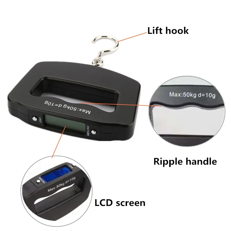 50kg/10g Digital Luggage Scale Electronic Portable Suitcase Travel Weighs With Backlight Electronic Travel Hanging Scales luggage scale