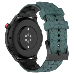 22mm Silicone Watchband - Premium Sport Strap and Bracelet Accessories - APACHE - 46 (Olive green black)