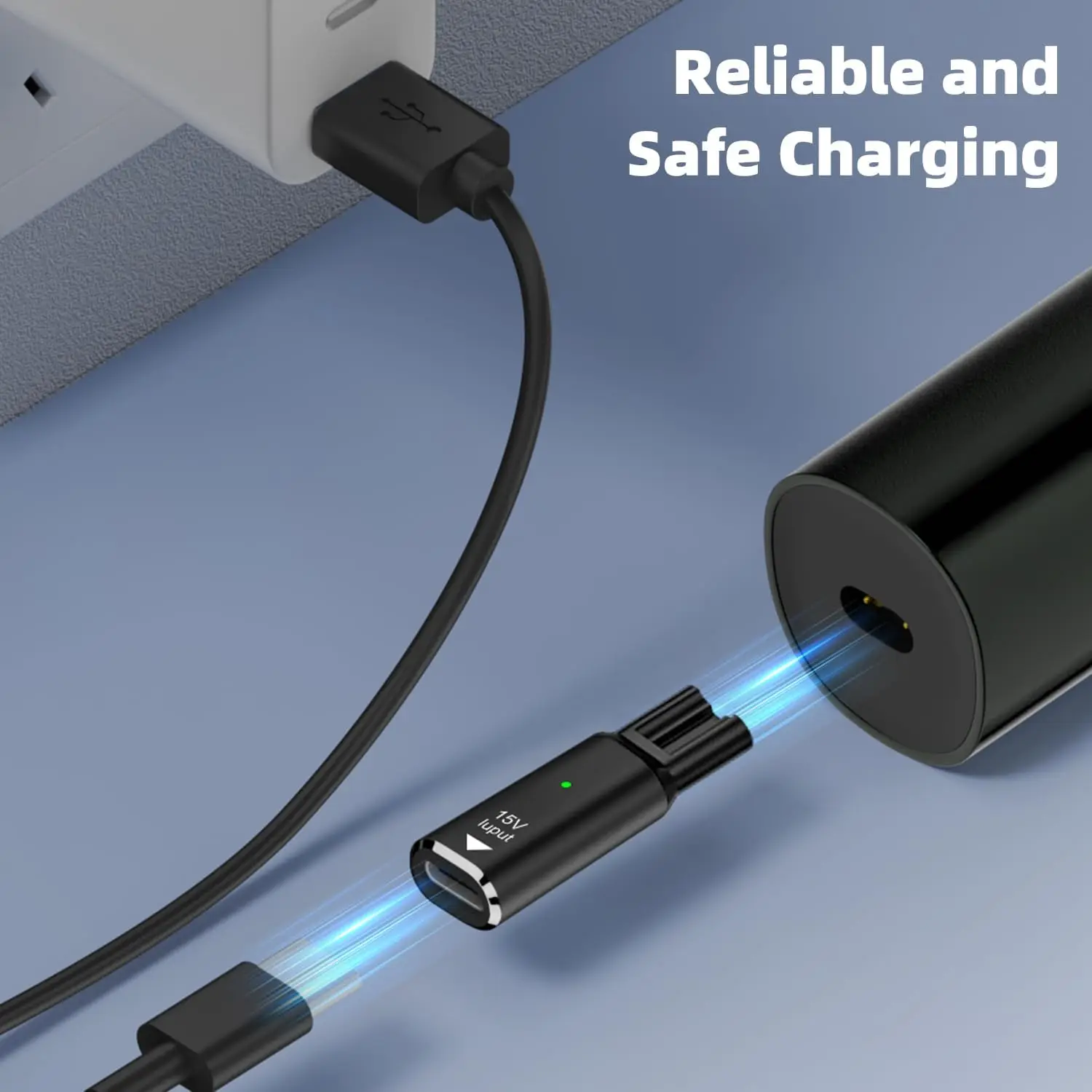 2 Pack 15V Type-C HQ8505 Charger Adapter USB-C Charging Converter For Philips Norelco HQ8505 7000 5000 3000 9000 Series Electri shaver charger battery charger power adapter