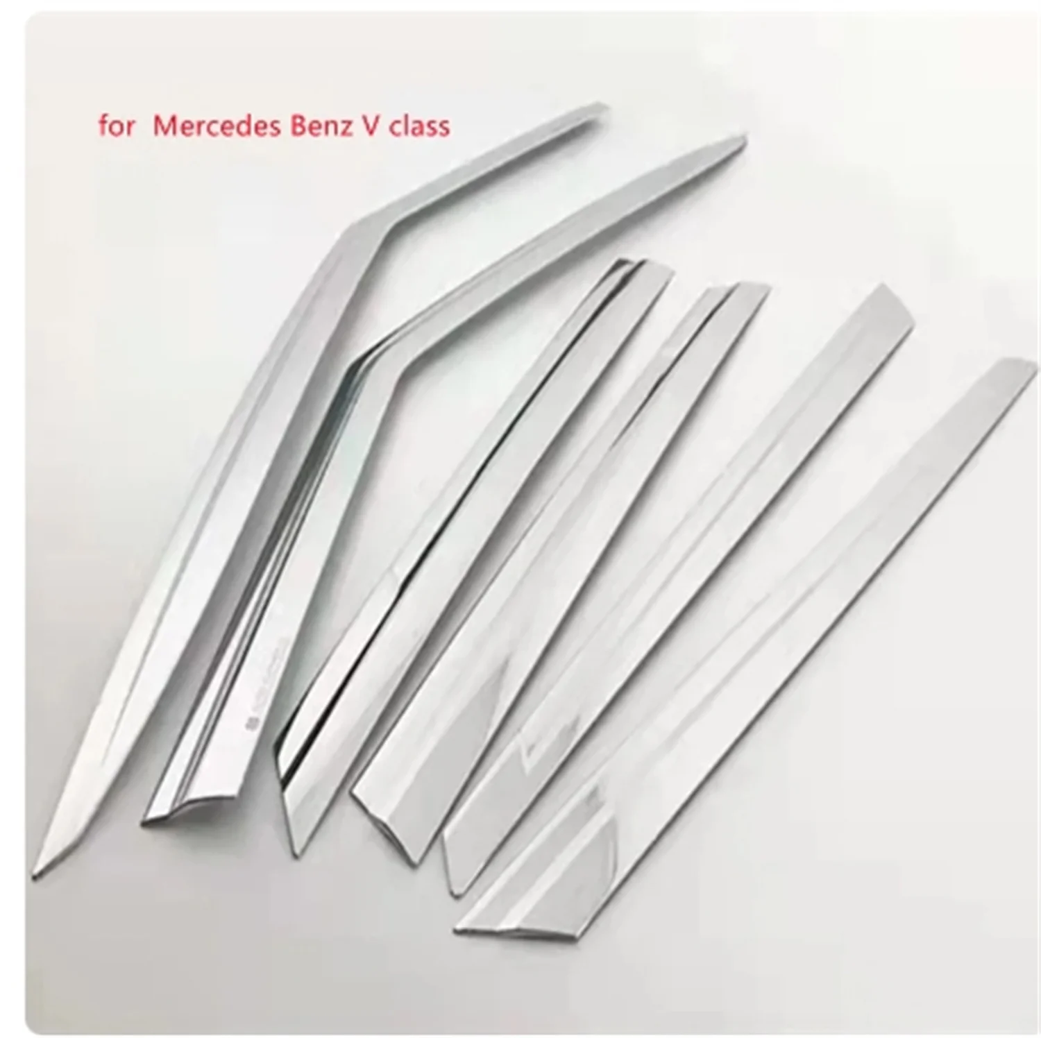 

Chrome Door Visor Side Window Deflector Shade Sun Rain Shield Silver Trips Eaves for Mercedes Benz V class V260L B396 2016-21