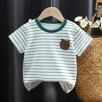 2025 Cotton Children Top For Summer 0-4Y Baby Clothes Cartoon Bears Graphic T Shirts Boys Wear Tees Kids Girls Clothes Korean 2