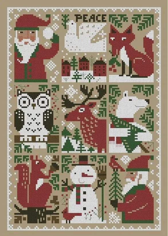 Christmas holiday 29-38 embroidery kits, cross stitch kits,cotton frabric DIY homefun embroidery Shop16