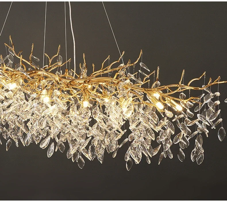 Description Picture 5 of itemLuxury Gold Crystal LED Chandeliers Living Dining Room Bedroom Lighting Lustre Ceiling Pendant Lamps Indoor Villa Lights Fixture