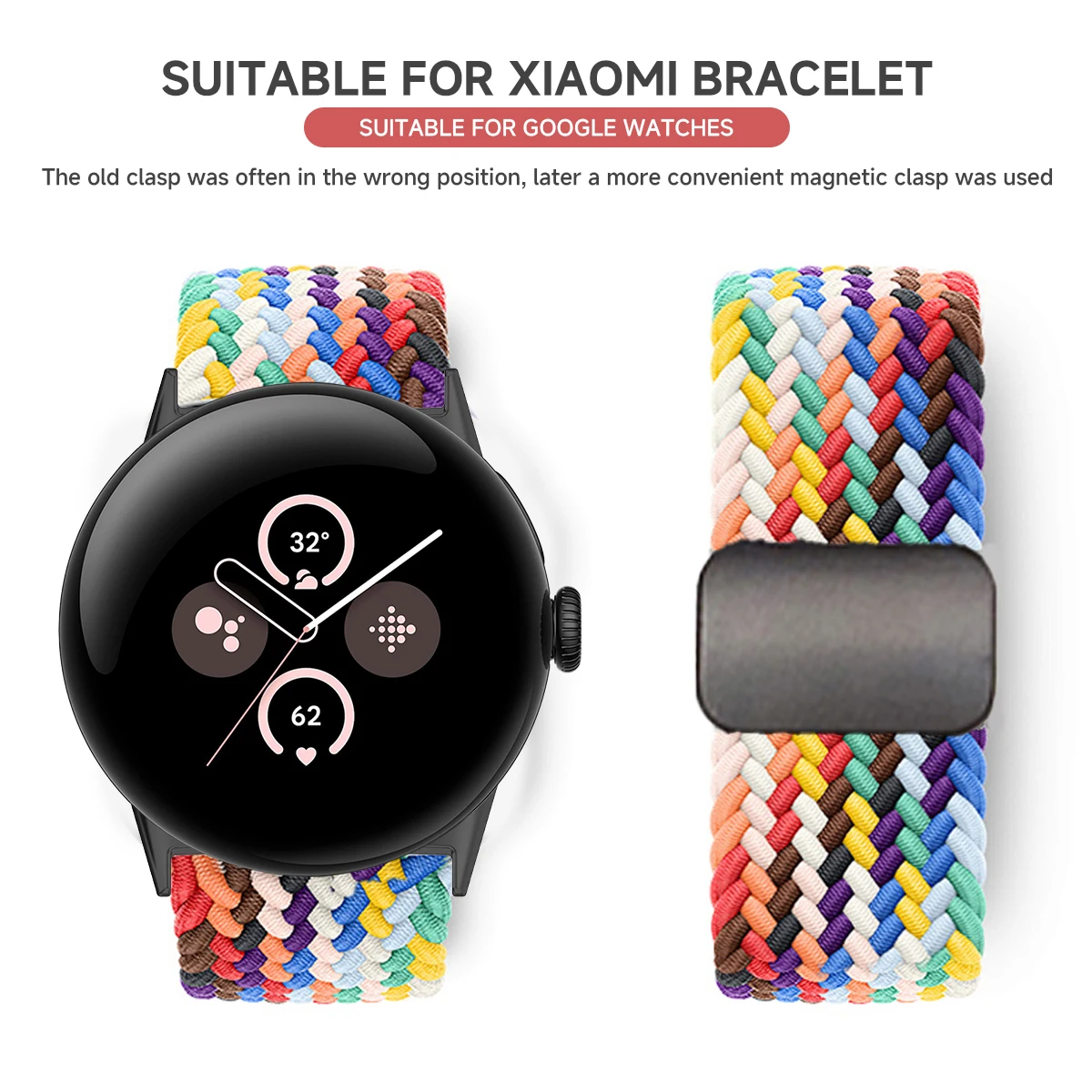 Nylon Braided Magnetic Wristband Bracelet - Universal Fit