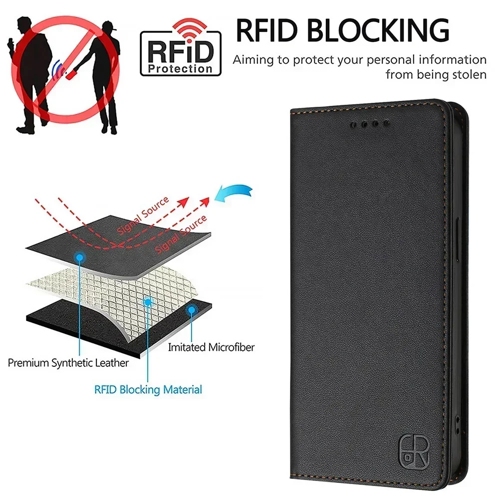 Magnetic Leather Wallet Flip Phone Cover