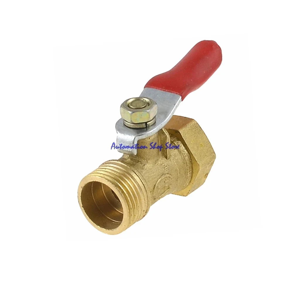 1pcs PT Male to 3/8" Female Thread Red Lever Handle Full Port Brass Ball Valve