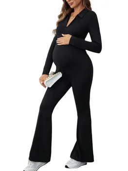 Maternity Onesie Bodysuits Trouser Pant Spring Autumn Causal Pregnant Women V-Neck One-Piece Romper Overalls Jumpsuit Streetwear
