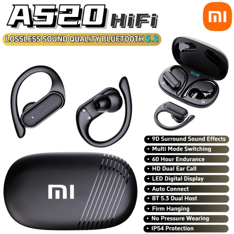 Wireless Earphone Xiaomi A520 Touch Control Bluetooth 5.3 HiFI Stereo Waterproof TWS Earphone Wireless Sports With Microphone