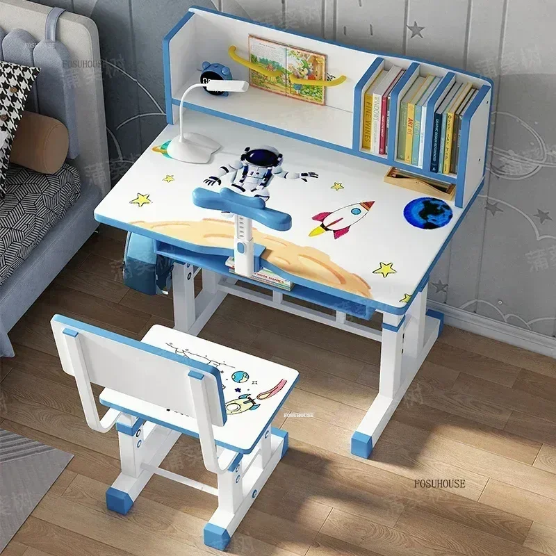 Solid Wood Children Tables Primary School Students Writing Desks Home Children's Desk and Chair Set Lifting Table
