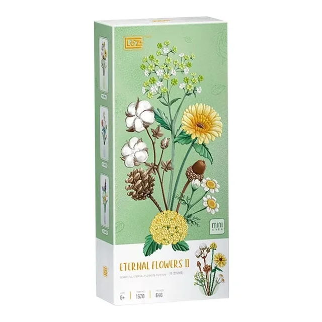 Set Costruzioni Fiori E Piante – 2 Mini Kit Per Bouquet Di Peonie E Vaso Blu, Mattoncini Per Decorazione Casa, Regalo Creativo Per Adulti E Bambini