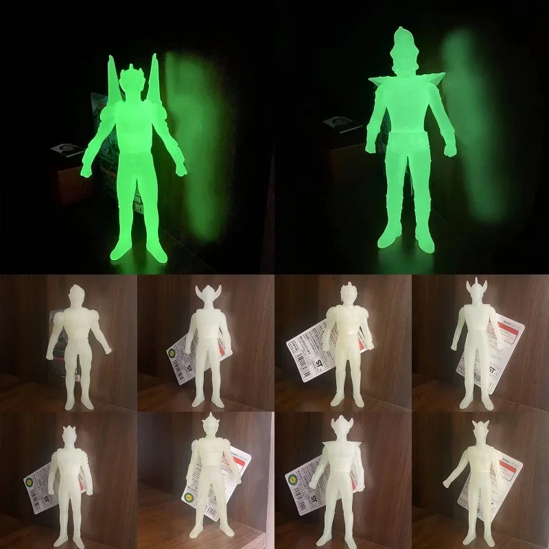 

13-14cm Small Size Soft Rubber Luminous Ultra Warrior Legend Zero Taiga Action Figures Children Model Puppets Fluorescent Toys