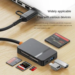 Universal 8 - in - 1 USB - C Card Reader with Multi - Format Support (Black)