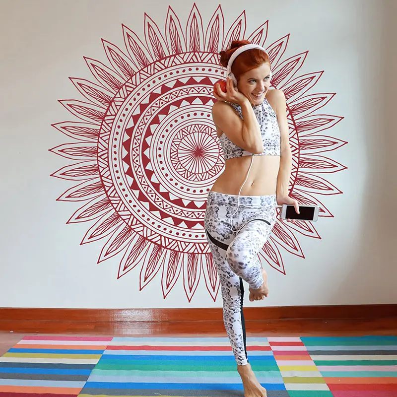 

Mandala Wall Decal Medallion Yoga Studio Home Decor for Living Room Bedroom Nursery Sticker Ceiling or Wall Install Murals Q024