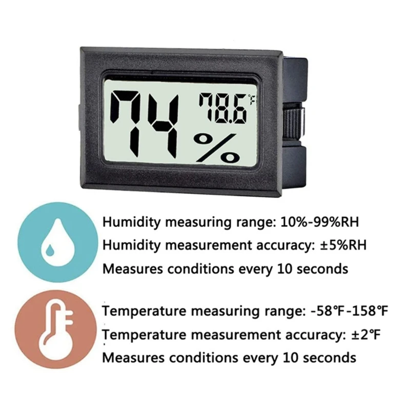 Thermometer Hygrometer Mini Probe Thermometers Temperature Humidity Gauge  Meter M89B