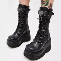 Brand Design Ladies High Platform Boots Big Size Rivet Goth High Heels Boots Women Cosplay Wedges Punk Shoes Woman Gothic Shoes - Image 3