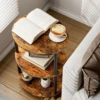 Table for Small Spaces, Rustic Wood and Metal Couch End Table, Nightstand for Bedroom or End Table Living Room, Easy to Assemble 3