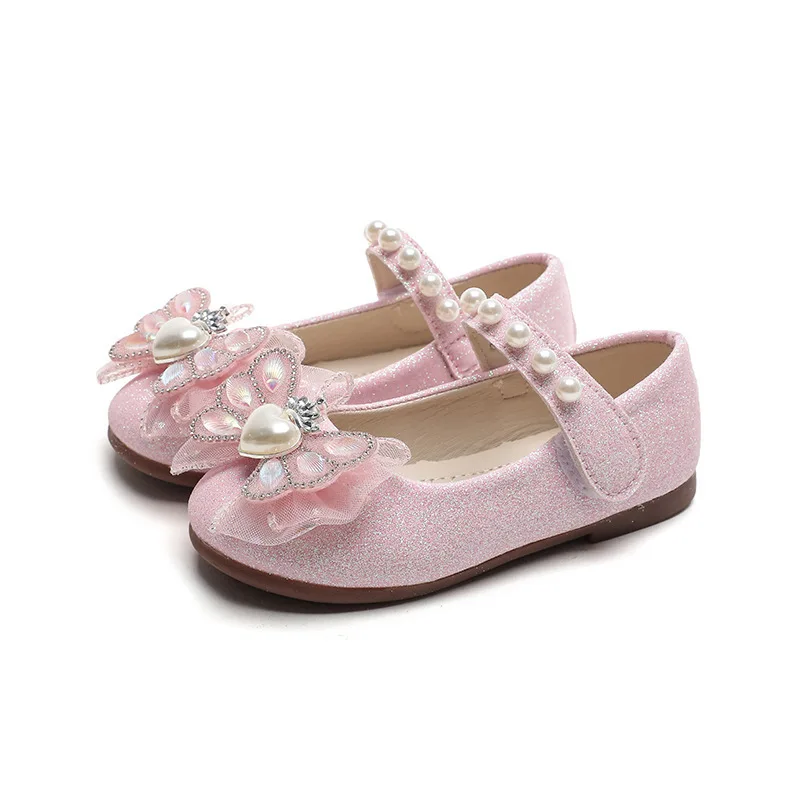 Girls Leather Shoes for Party Wedding Children Mary Janes Princess Shoes with Bow-knot Fashion Kids Performance Dress